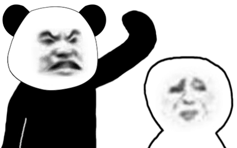 熊猫头打人表情包原图图片